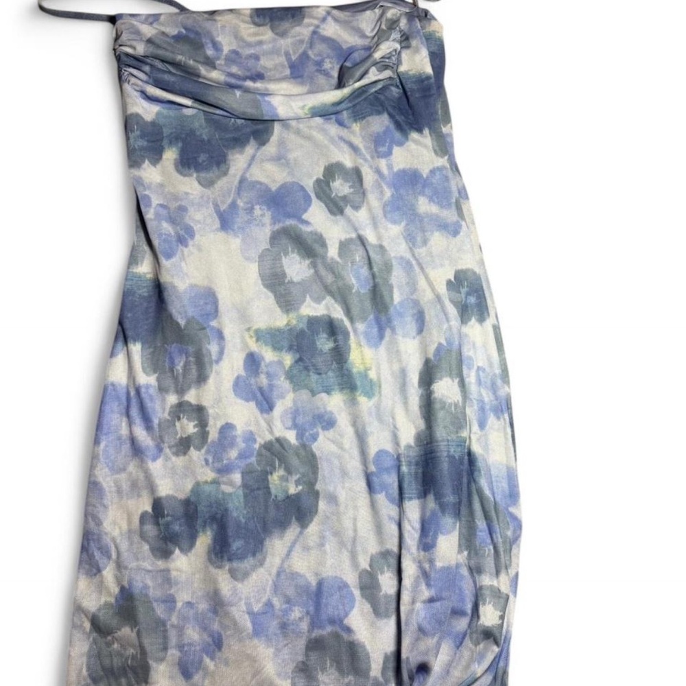 Floral Blue and Gray Dress